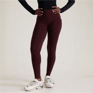 Athleta Altitude Stash High Rise Polartec Power Stretch Tight wine women's large